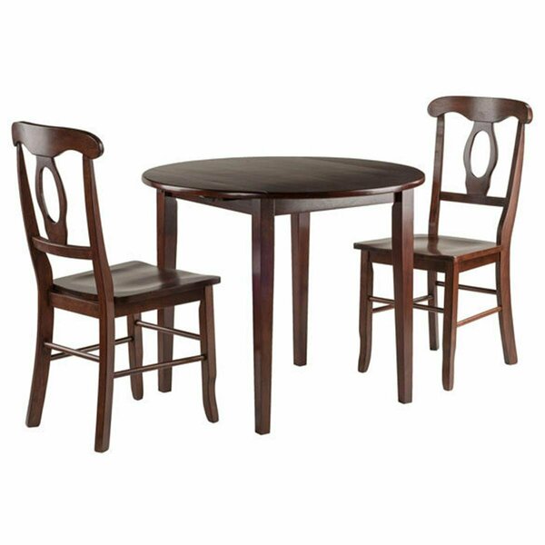 Winsome Clayton 3 Piece Set Drop Leaf Table with 2 Keyhole Back Chairs 94388